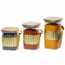 Lot de 3 Boite En verre avec Couvercle Doré