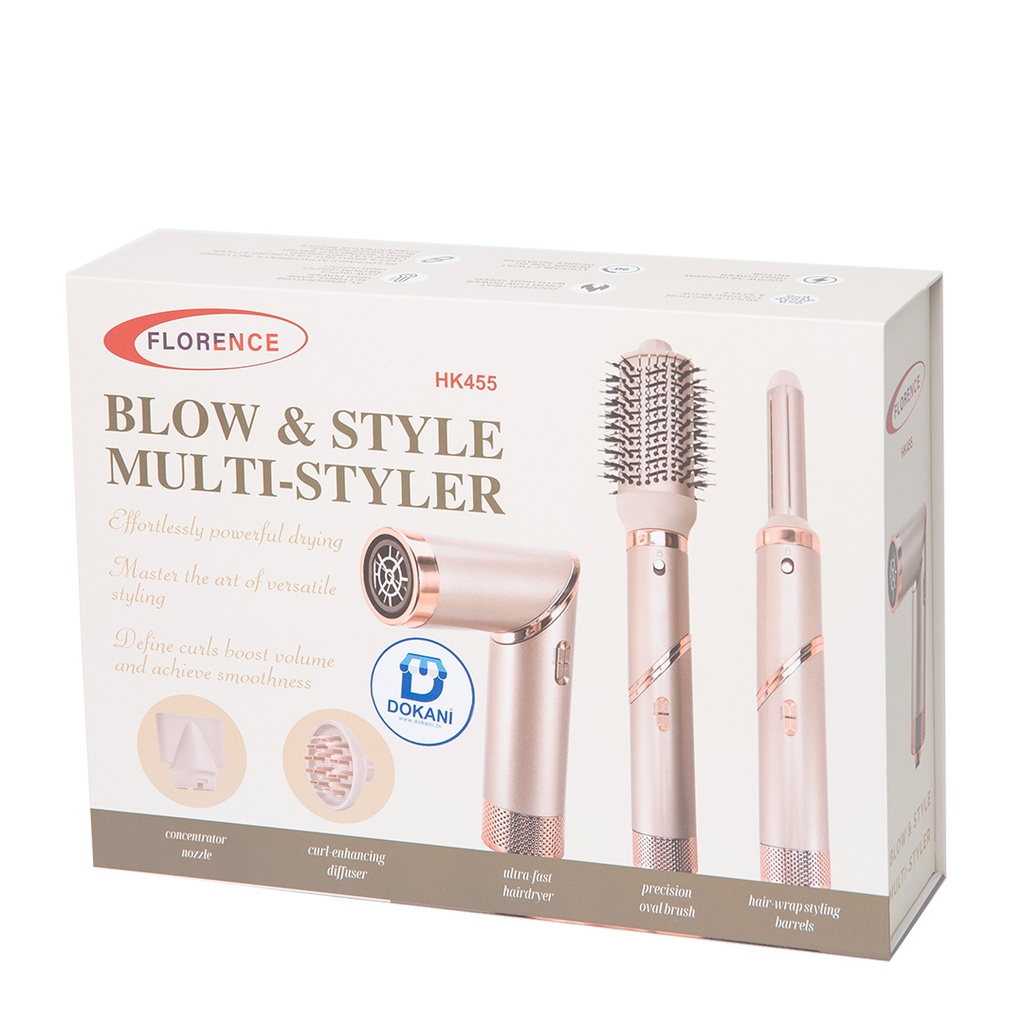 Coffret Brosse Soufflante Florence 1000W - 38000RPM Beige