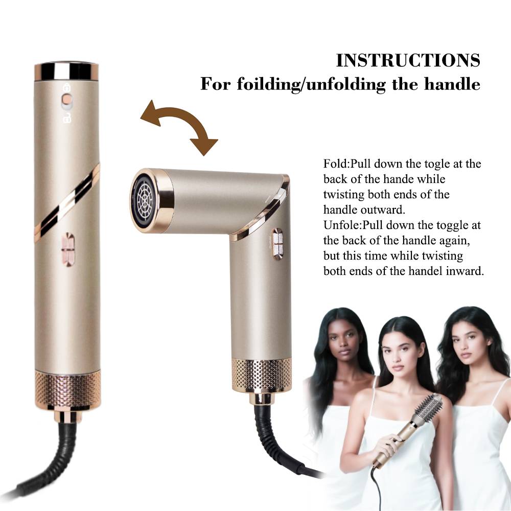 Coffret Brosse Soufflante 5 En 1 Florence 1000W - 38000RPM Beige