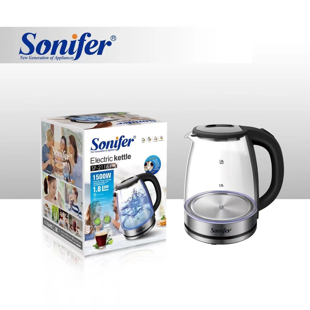 Bouilloire Eléctrique En Verre 1,8L Sonifer 1500W