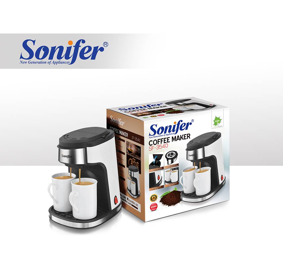 Machine à Café Filtre Avec 2 Tasse Sonifer 450W SF-3540