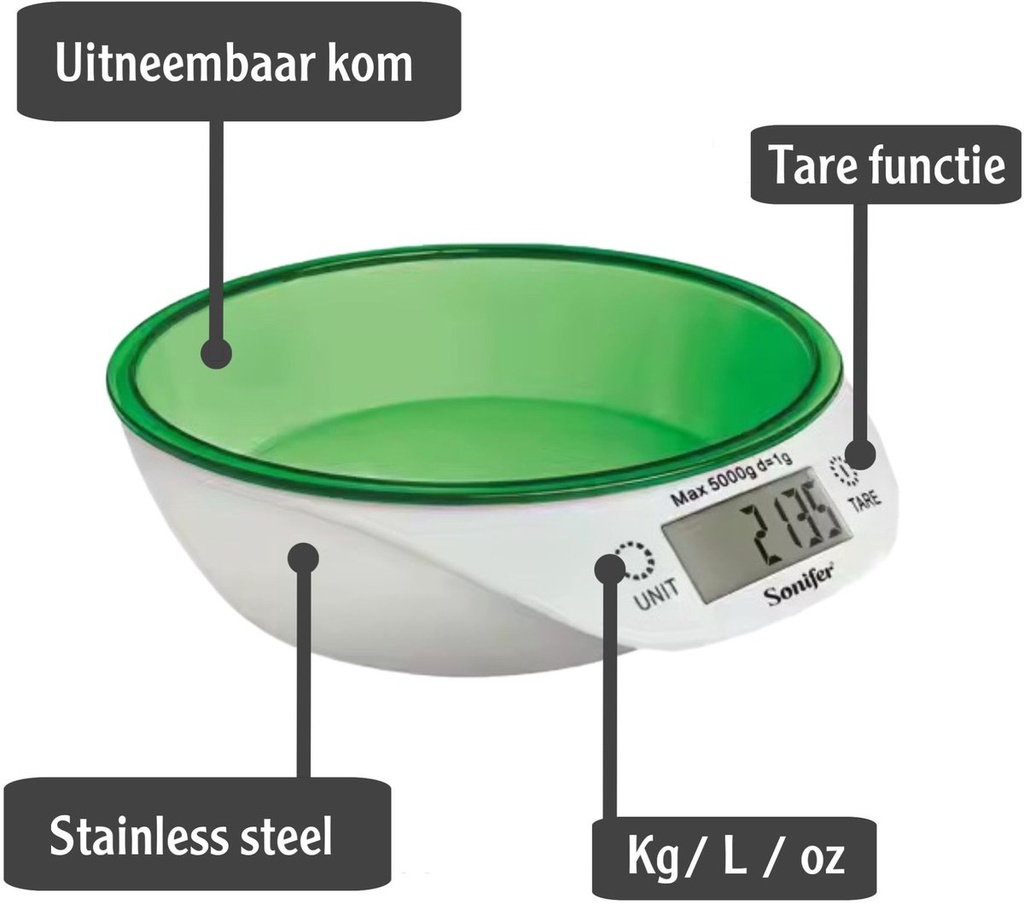 Balance de Cuisine Electronique Sonifer avec Bol 