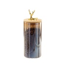 Lot de 4 Boites en Verre  Avec Couvercle En Bois Bambou 