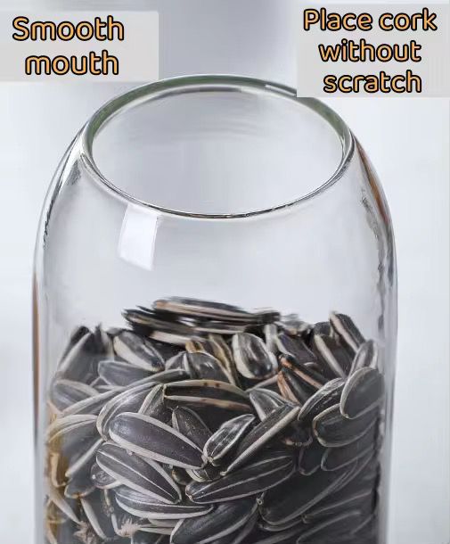 Lot de 3 Boite En verre avec Couvercle en Bois Bambou