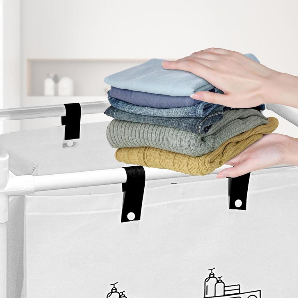 Panier à Linge Mobile Pour Vêtements  à 2 Compartiments