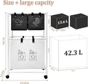Panier à Linge Mobile Pour Vêtements  à 4 Compartiments