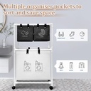 Panier à Linge Mobile Pour Vêtements  à 4 Compartiments