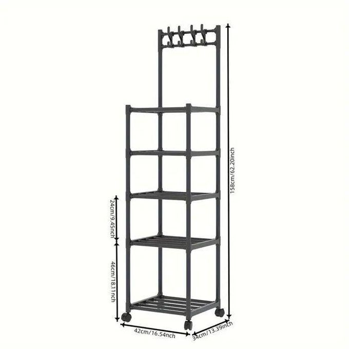 Etager De Rangement Mobile à 4 Niveaux avec Crochets