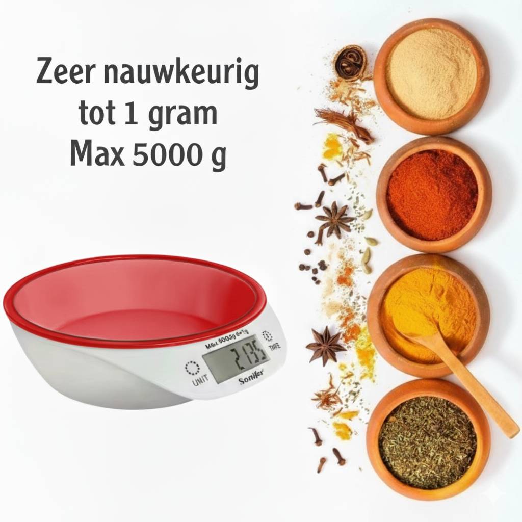 Balance de Cuisine Electronique Sonifer avec Bol Rouge