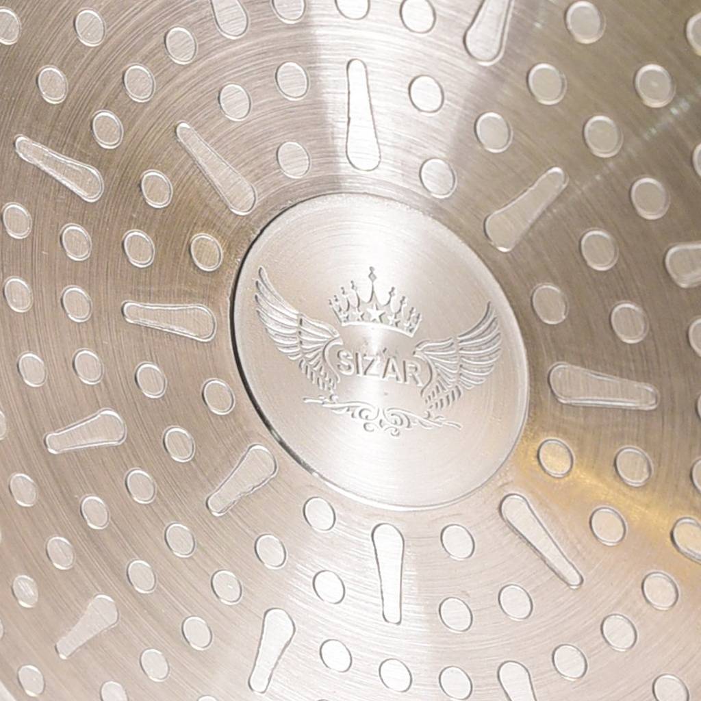 Batterie De Cuisine Sizar 9 Pièces Granite - Noir