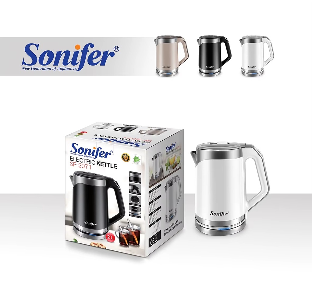Bouilloire Eléctrique 2L Sonifer 1500W Blanc