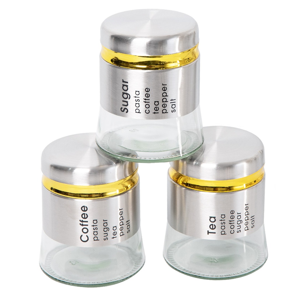 Set Portes Épices 11 Pièces En Verre Avec Support - Argent