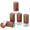 Set Portes Épices 11 Pièces En Verre Avec Support - Effet Bois Marron