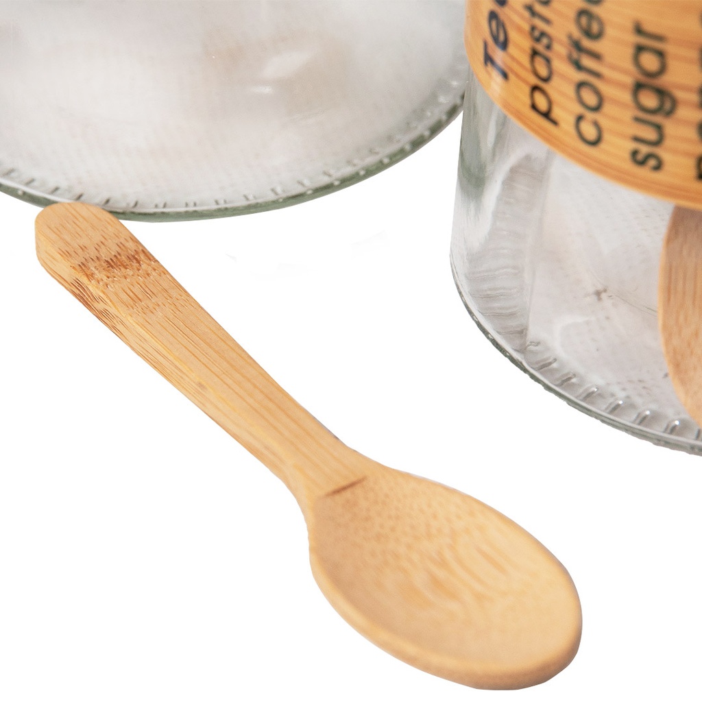 Set Portes Épices 11 Pièces En Verre Avec Support En Bois