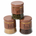 Set Portes Épices 11 Pièces En Verre Avec Support - Effet Bois Marron