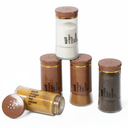 Set Portes Épices 11 Pièces En Verre Avec Support - Effet Bois Marron