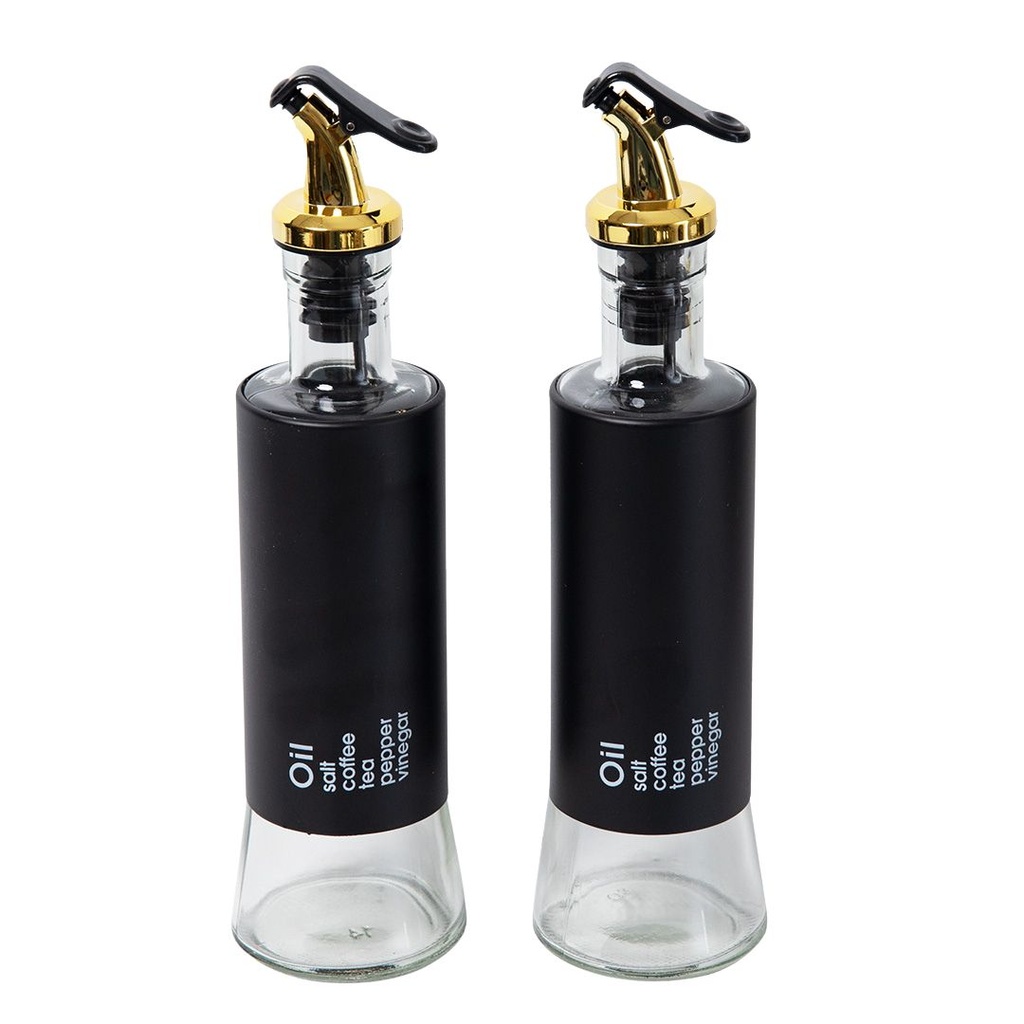 Set Portes Épices 11 Pièces En Verre Avec Support - Noir