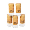 Set Portes Épices 11 Pièces En Verre Avec Support - Effet Bois Clair