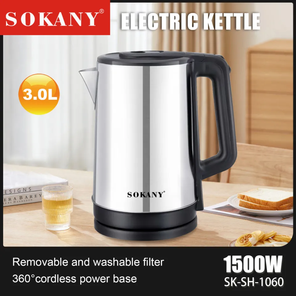 Bouilloire Eléctrique Sokany 3L 1500W Noir