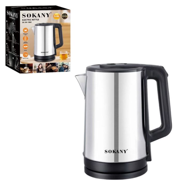Bouilloire Eléctrique Sokany 3L 1500W Noir