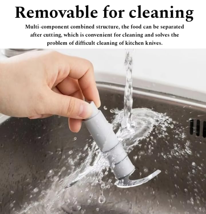 Hachoir Manuel Multifonction En Plastique 2L Gris