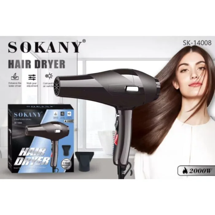 Séche Cheveux Professionel Sokany 2000W Marron