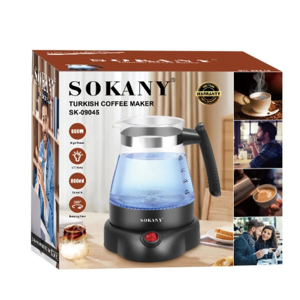 Cafétière a Café Turc En Verre Sokany 600W 800ml