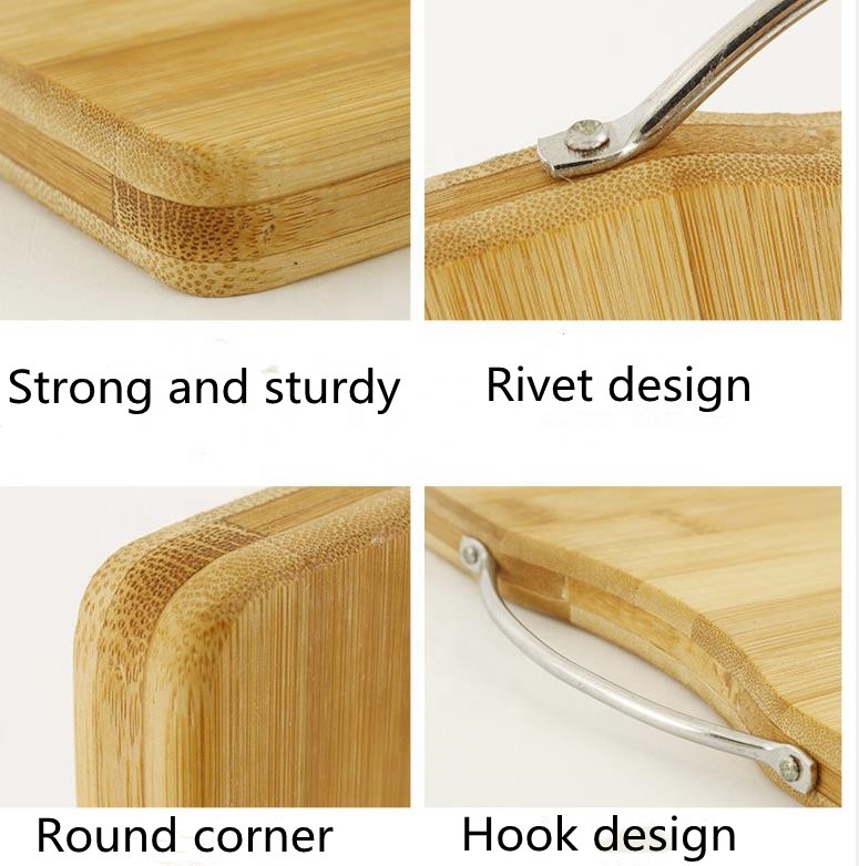 Planche à découper en Bois Bambou avec poignée en métal