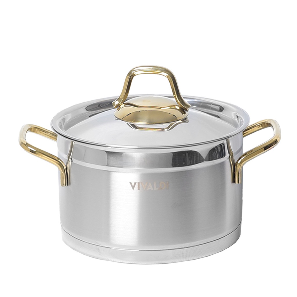 Batterie De Cuisine Vivaldi Anka 11 pieces En Inox 18/10 Doré