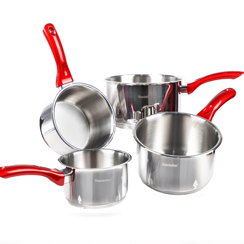 Ensemble de 4 casseroles Inox Hascevher