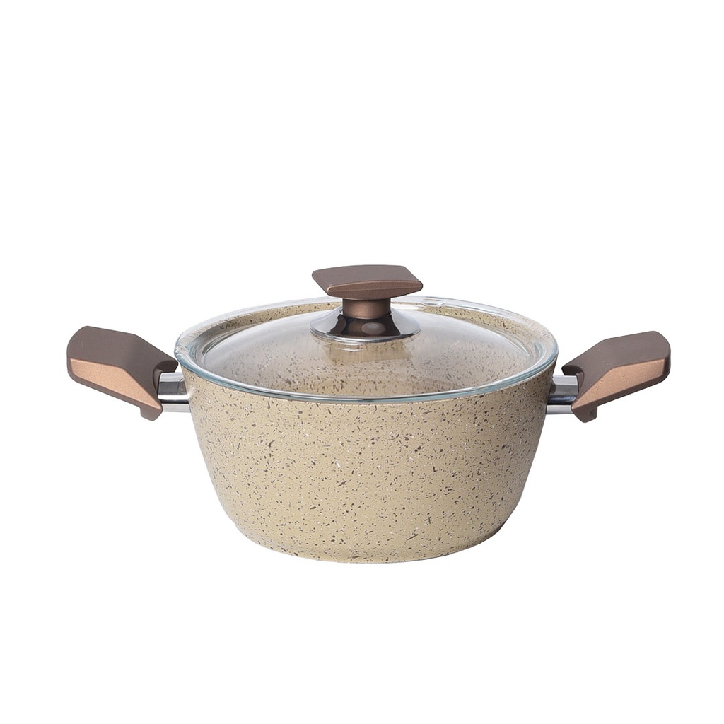 Batterie De Cuisine Vivaldi Eco 7 Pièces Granite Beige