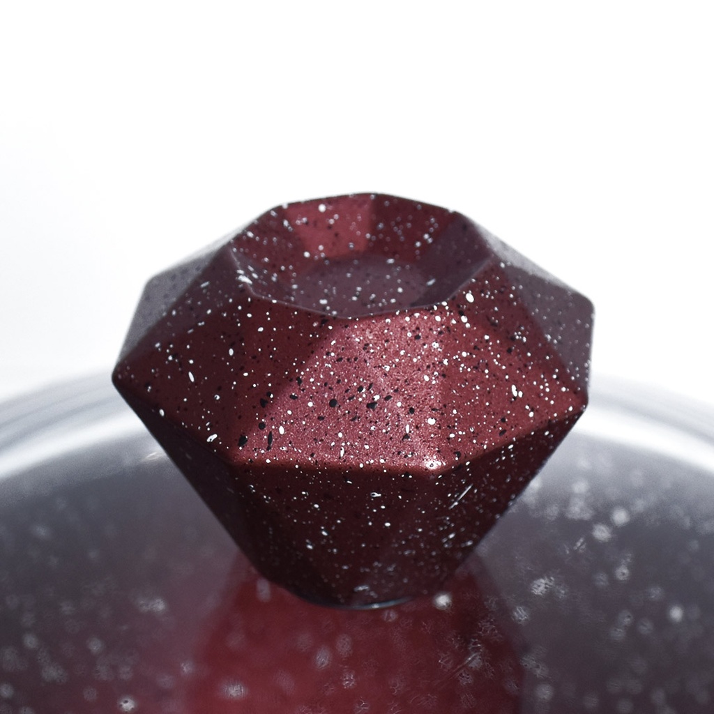 Batterie De Cuisine Sizar 16 Pièces Granite Rouge