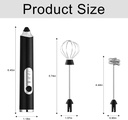 Mousseur à Lait 2 en 1 Rechargeable 4W 9000RPM Noir  