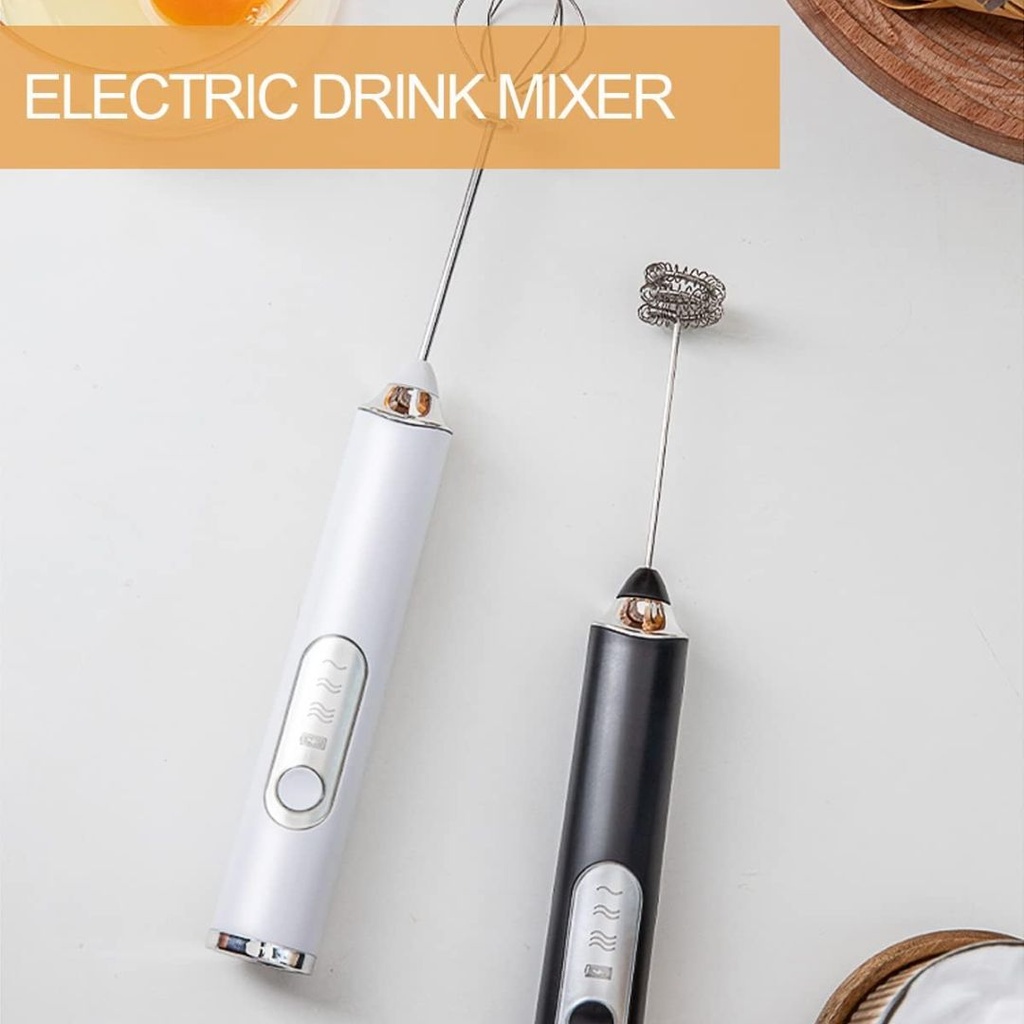 Mousseur à Lait 2 en 1 Rechargeable 4W 9000RPM Noir  