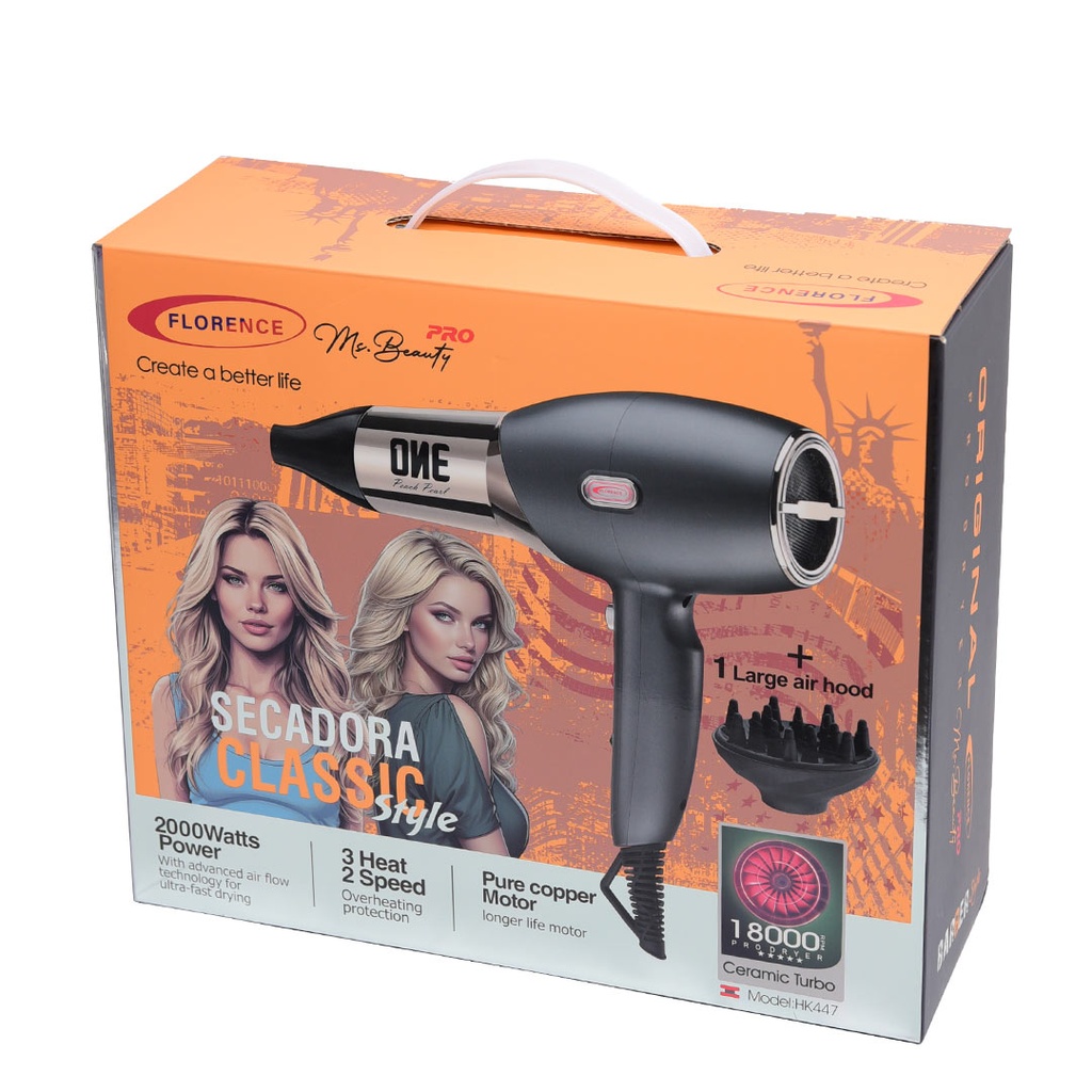 Séche Cheveux One Florence 18000RPM 2000W Gris