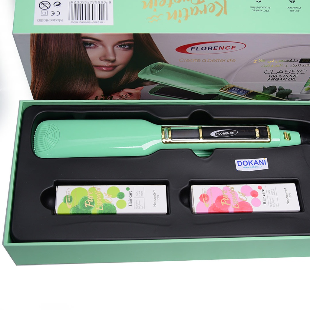 Plaque Cheuveux Avec Afficheur Florence 150W 360° Vert 