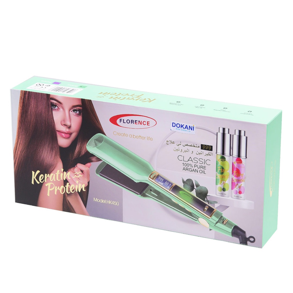 Plaque Cheuveux Avec Afficheur Florence 150W 360° Vert 