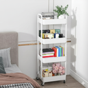 Chariot de Rangement De Cuisine Mobile à 4 Niveaux - Blanc