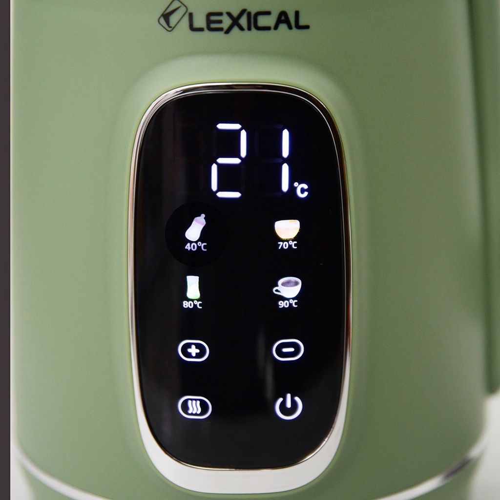 Bouilloire Electrique Lexical Avec Afficheur Température 2200W Vert 1,7L