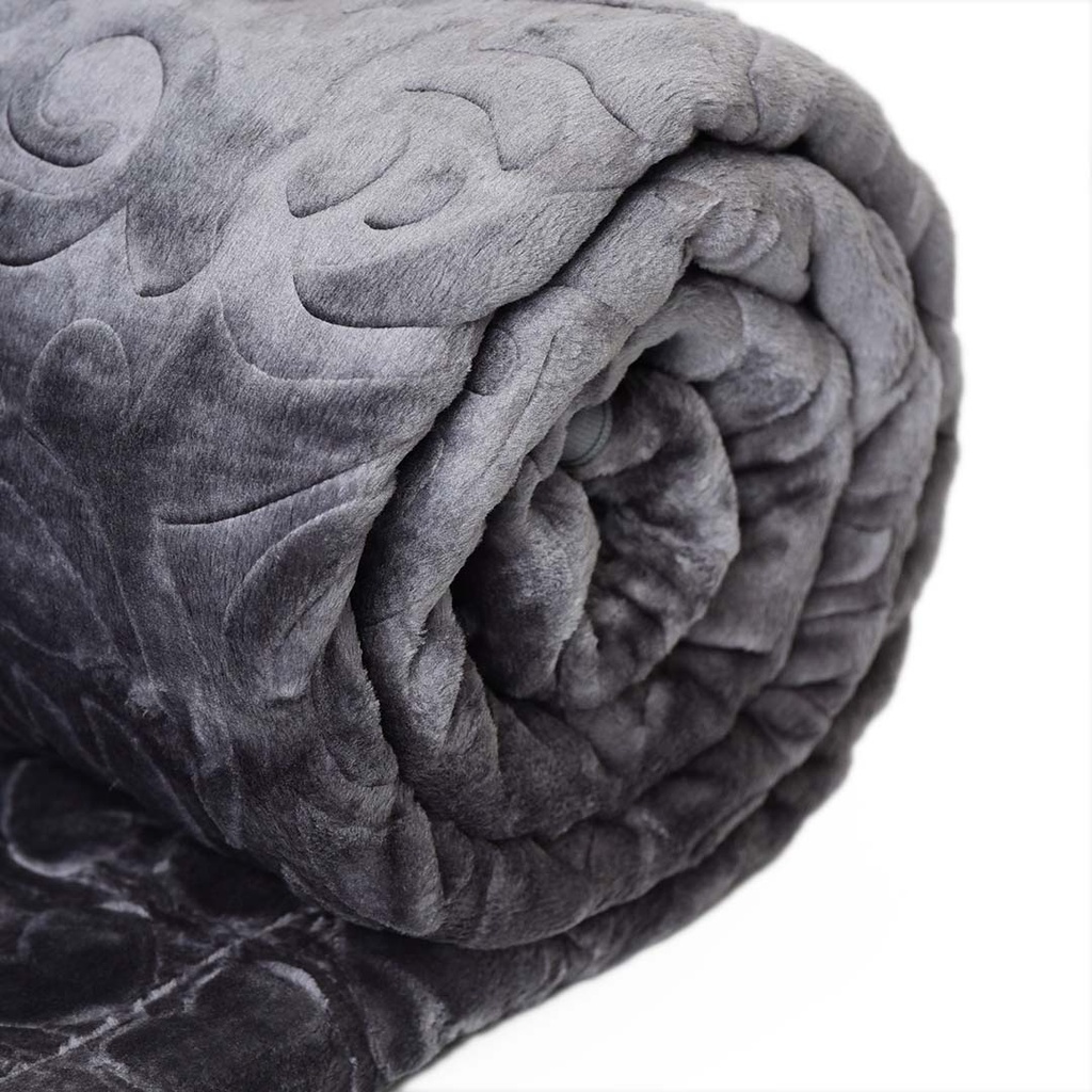 Couverture 2 Places 220/240 Dolce Vita Doubles Faces -M18 Gris