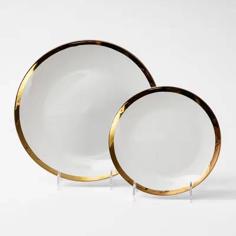 Service a Table en Porcelaine 16 Pièces Golden House Doré M2