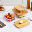 Ensemble de 3 Boîtes Frigoverre Couvercle Bois Bambou