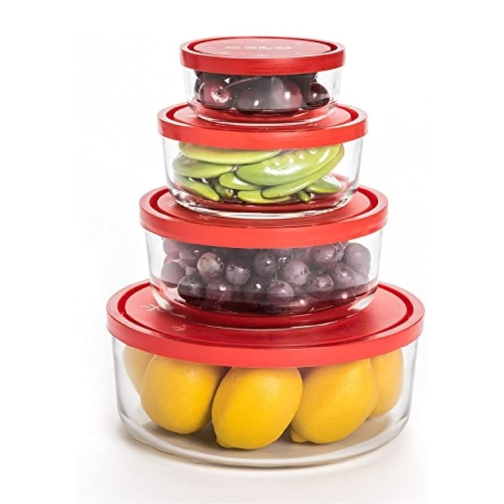 Ensemble de 4 Boîtes de conservation Frigoverre Bormioli Rocco Gelo 11/15/18/23Cm