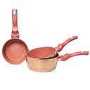 Set De 3 Casseroles Granite Golden House - 16 cm - 18 cm - 20 cm - Effet Cuivre