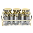 Set Portes Épices 8 Pièces En Verre Avec Support - Inox