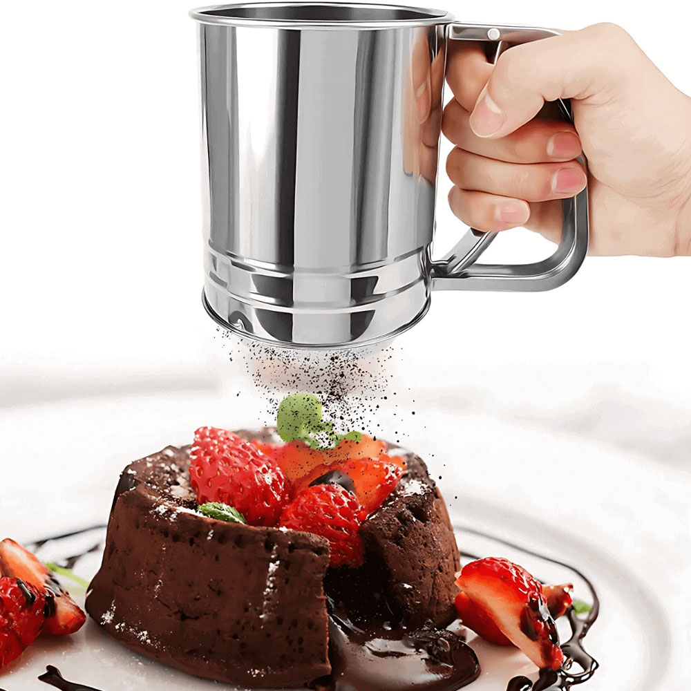 Tamis a Farine Rond En Acier inoxydable Grand modél