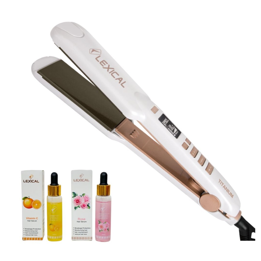 Plaque Cheveux avec Sérum Gratuit Lexical 65W Blanc