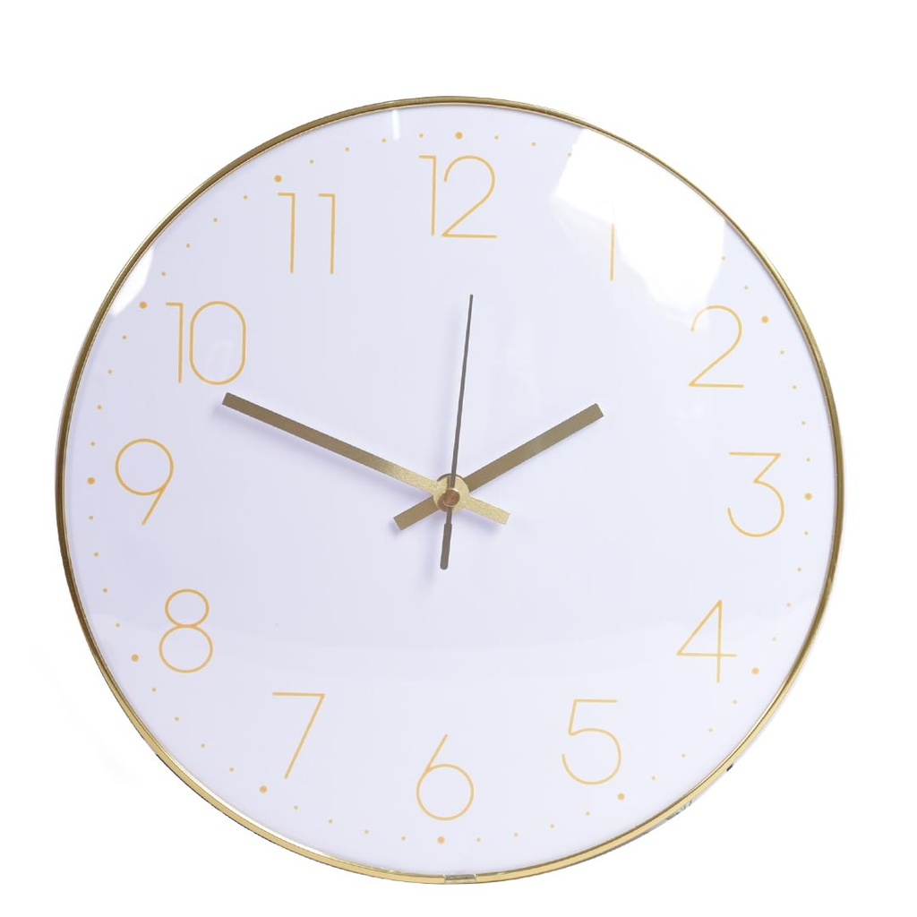 Horloge Murale Rond Bombé 29Cm Blanc