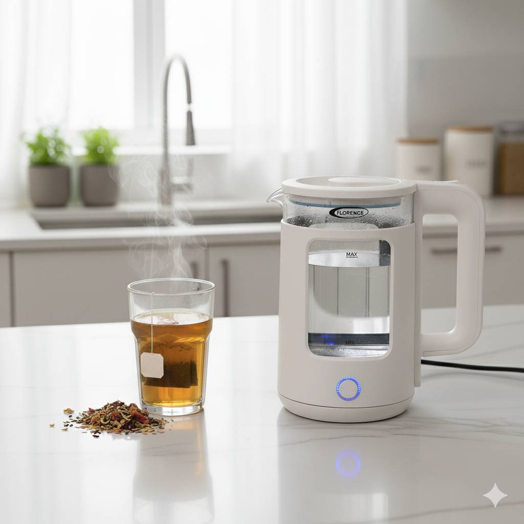 Bouilloire Électrique En Verre Florence 2L 2000W - Blanc