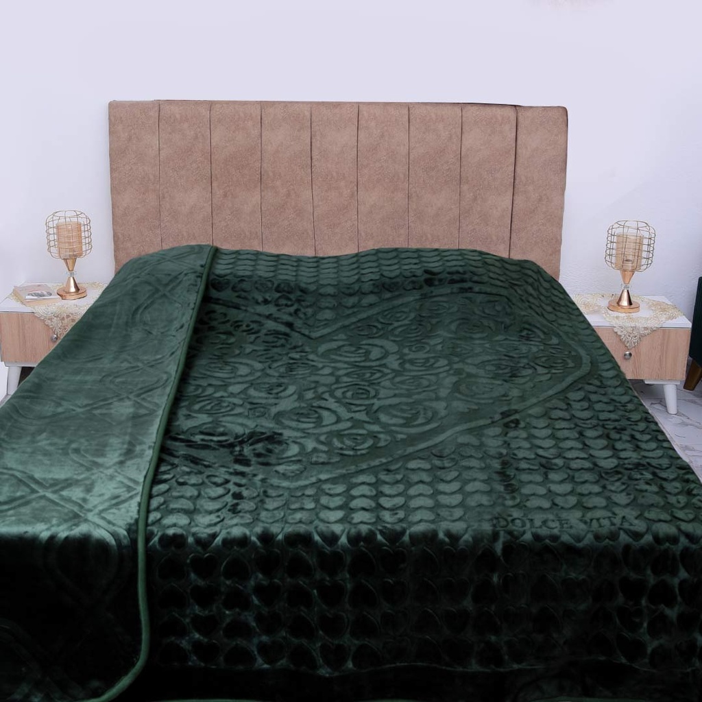 Couverture 2 Places 220/240 Dolce Vita Doubles Faces -M11 Vert